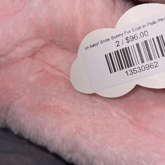 oh baby! Tahoe Snow Bunny Fur Coat in Pale Pink - Sz 2 - Picture 2 of 8